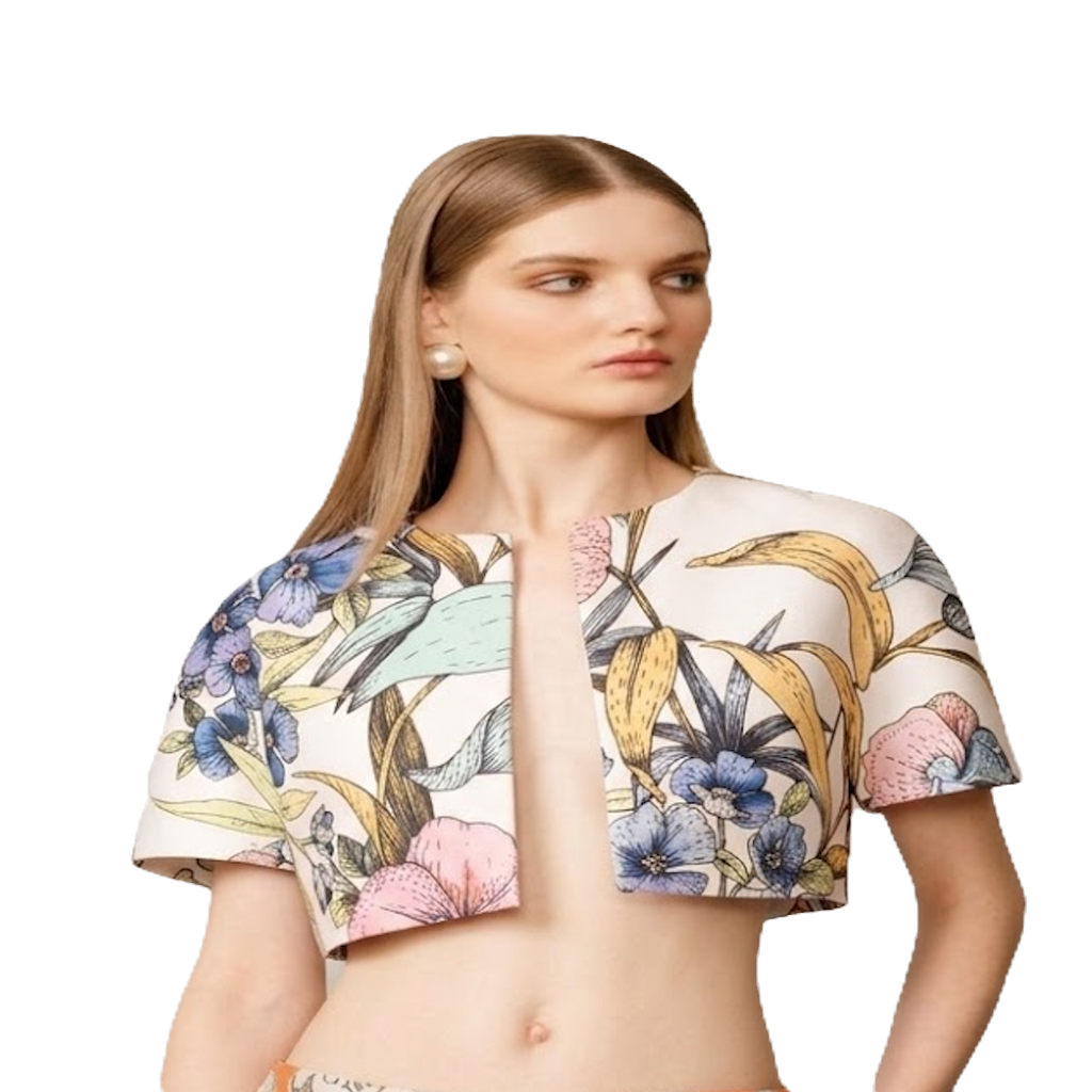 Como Floral Crop Jacket