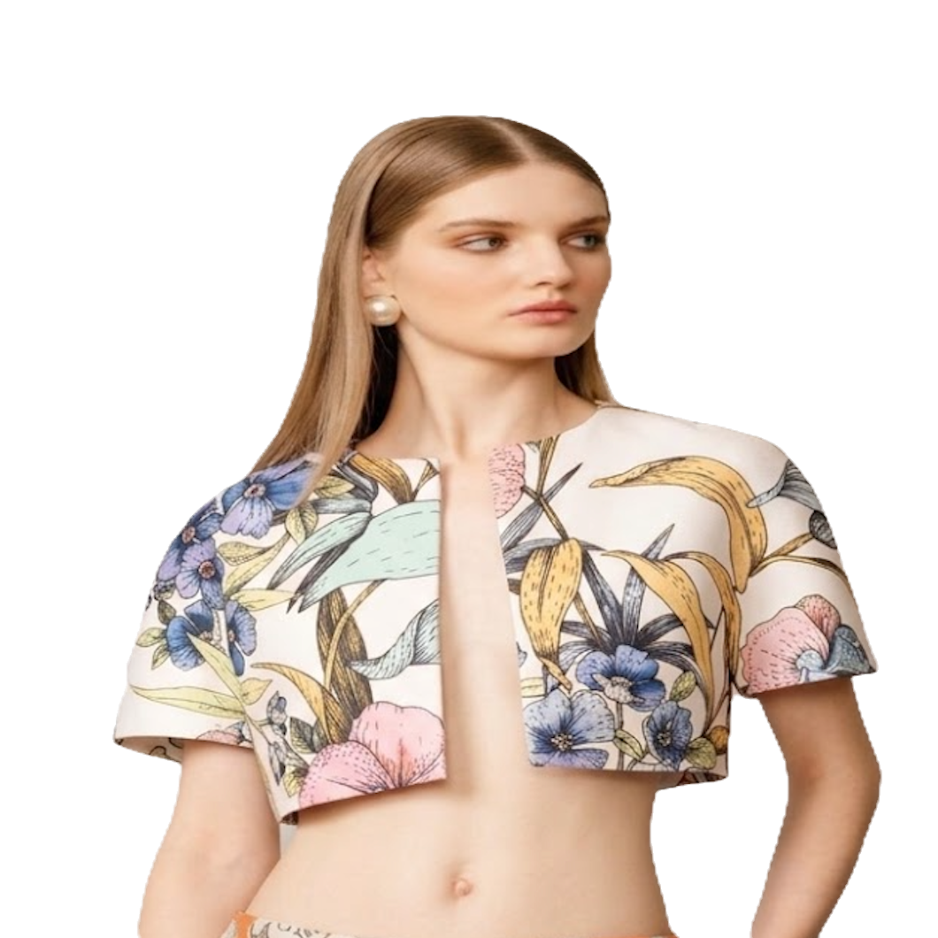 Como Floral Crop Jacket