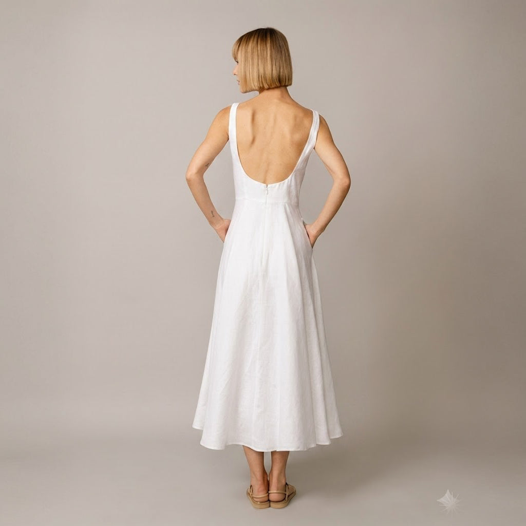 Audrey Linen Floral Dress