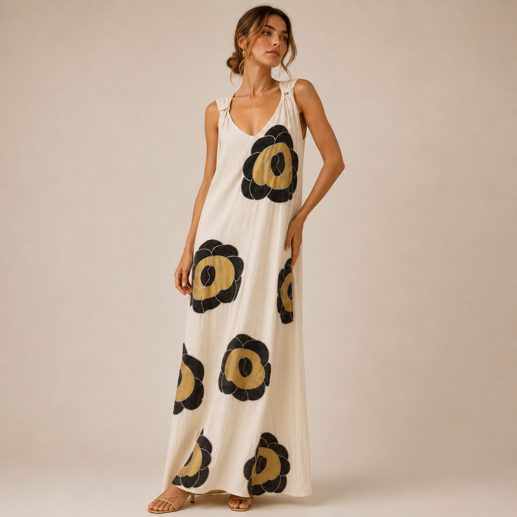 Noir Bloom Maxi Dress