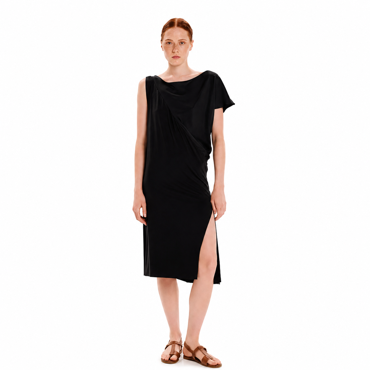 Draped Midi Dress – Opal