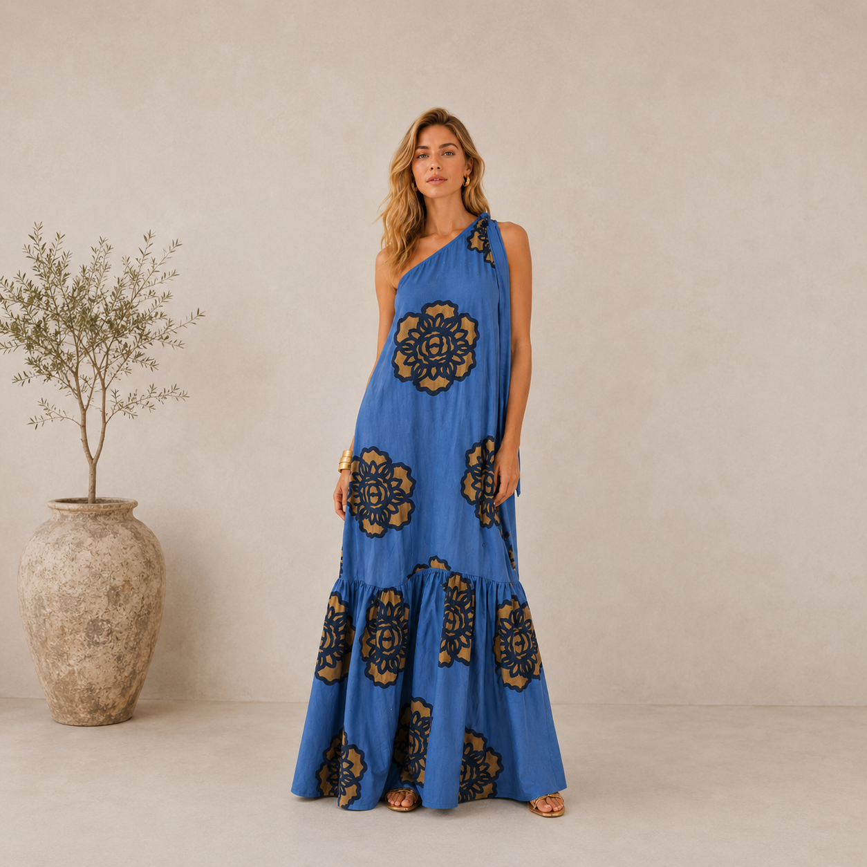 Elysia One-Shoulder Maxi Dress