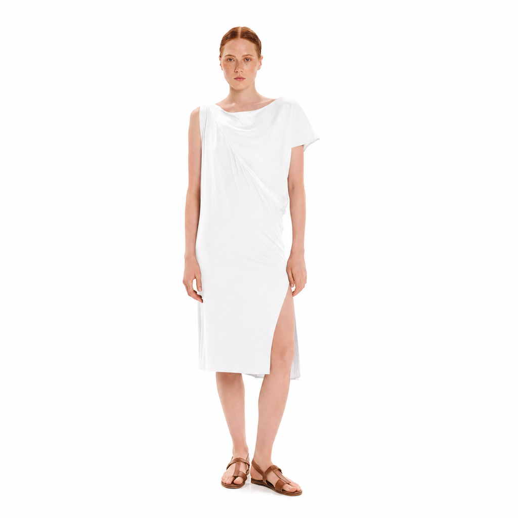 Draped Midi Dress – Opal