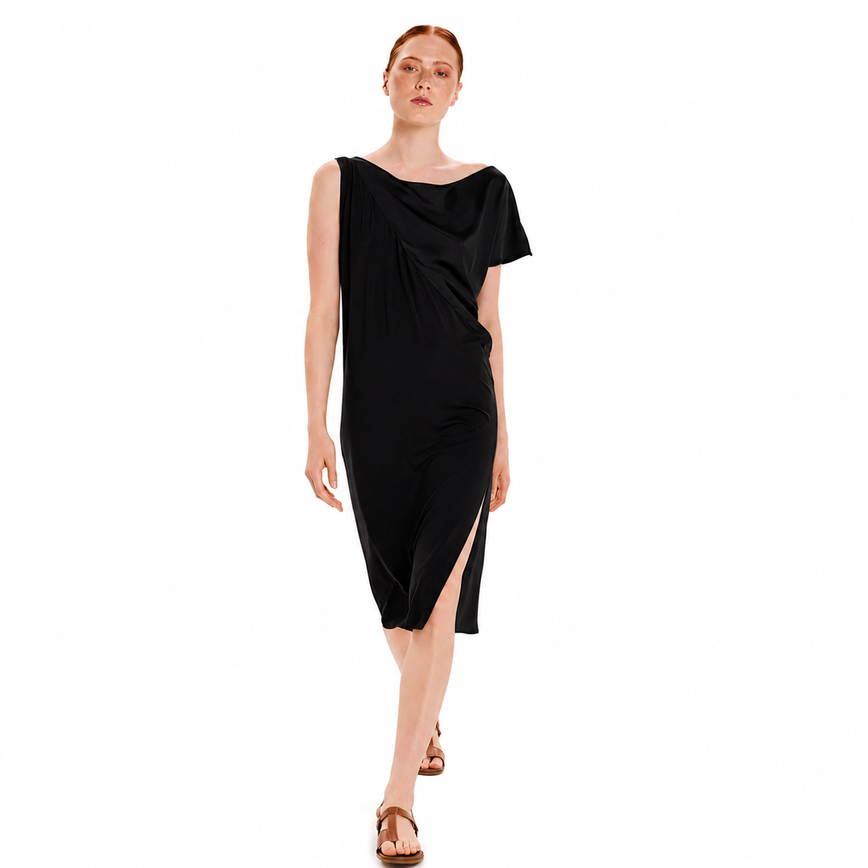 Draped Midi Dress – Opal