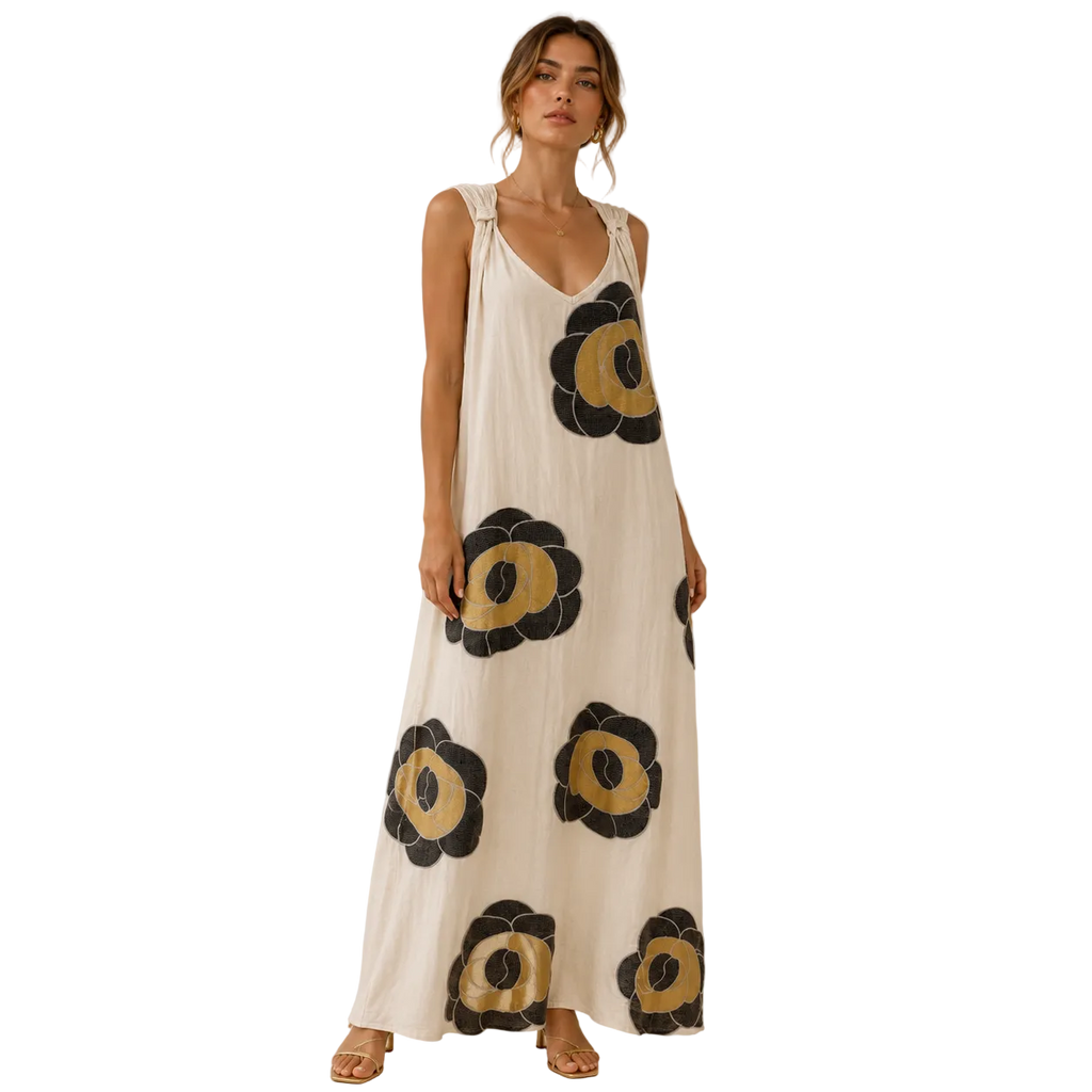 Noir Bloom Maxi Dress