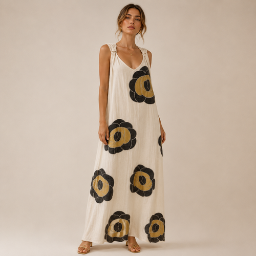 Noir Bloom Maxi Dress