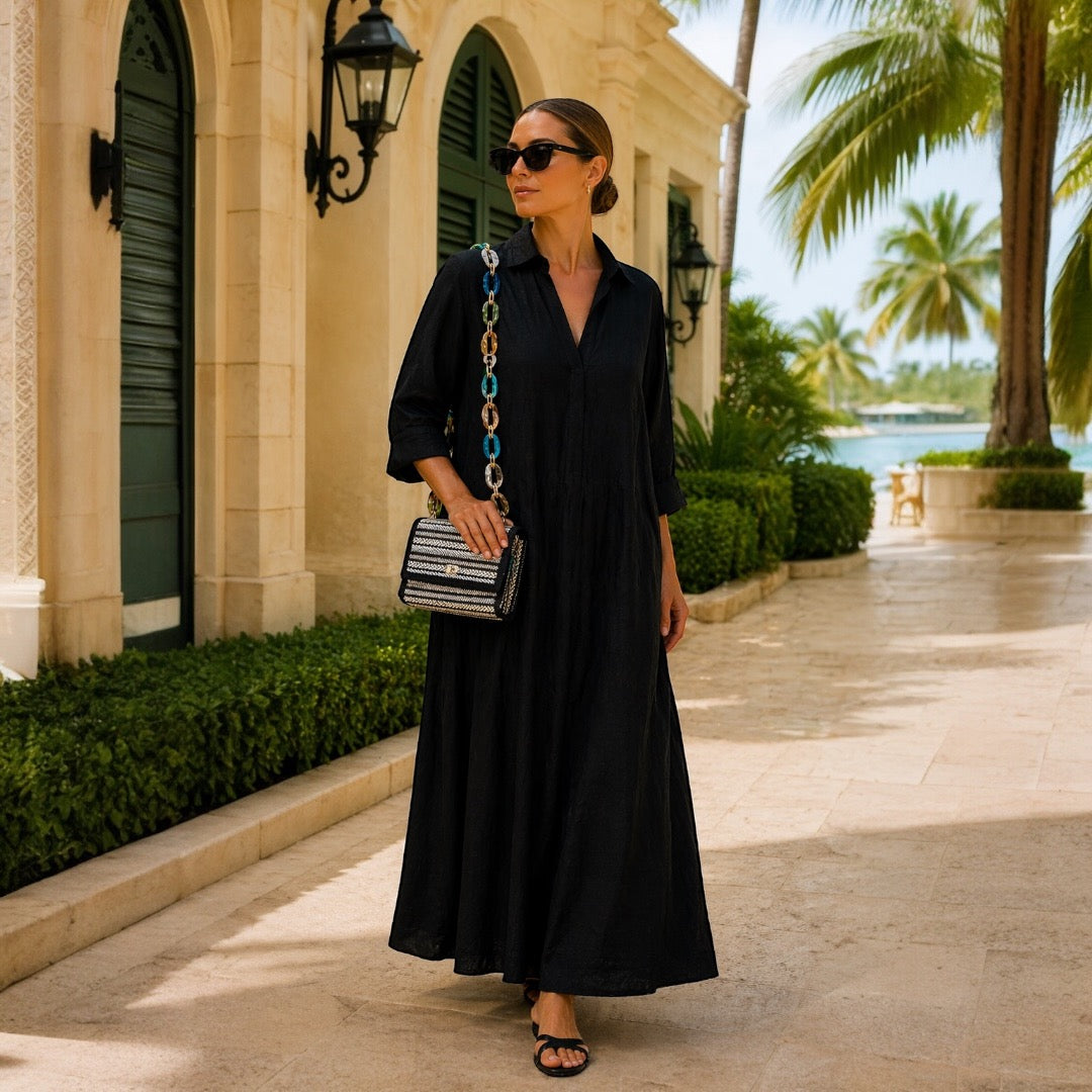 Woven Straw Flap Bag With Resin  Link Shoulder Strap