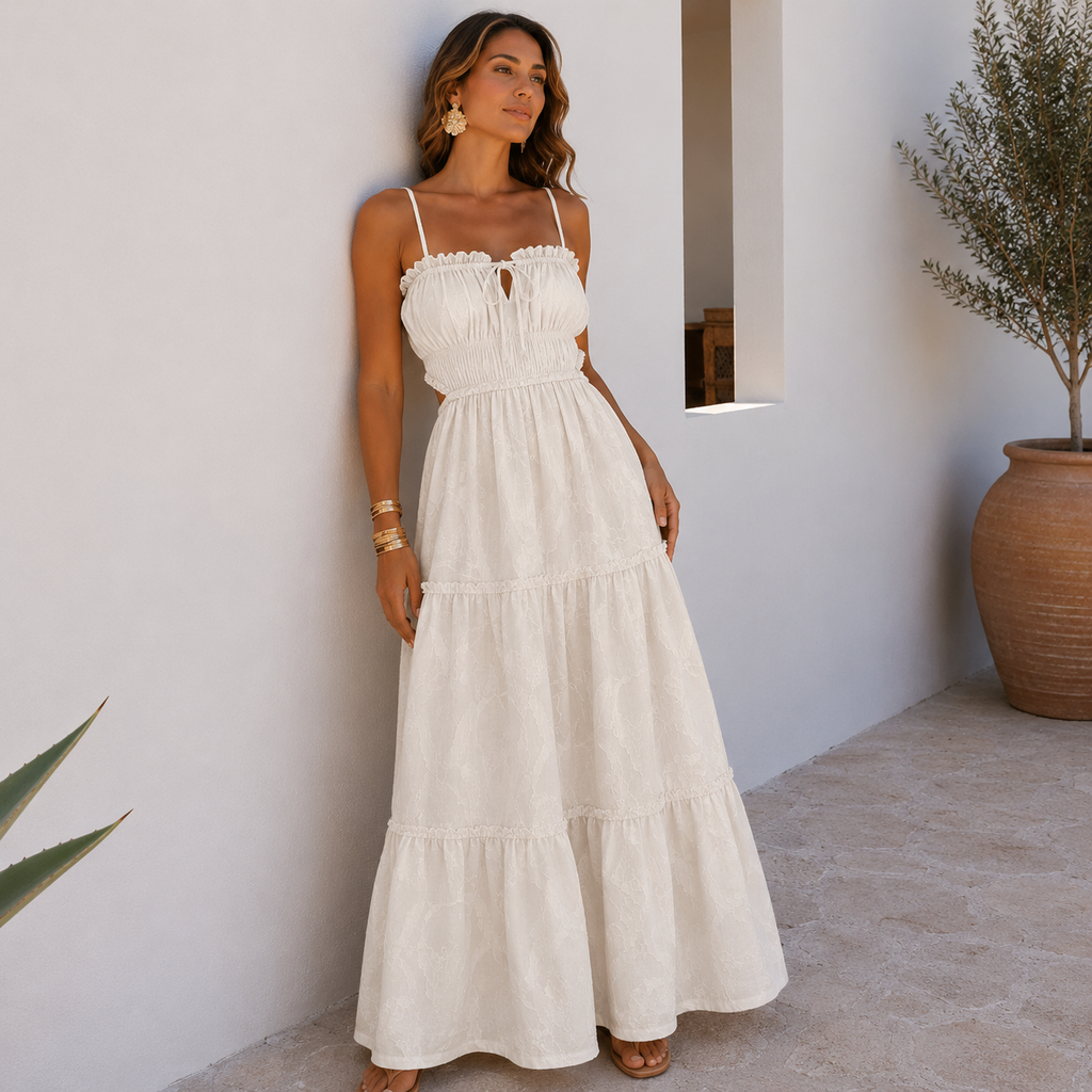 Aegean Whisper Maxi Dress