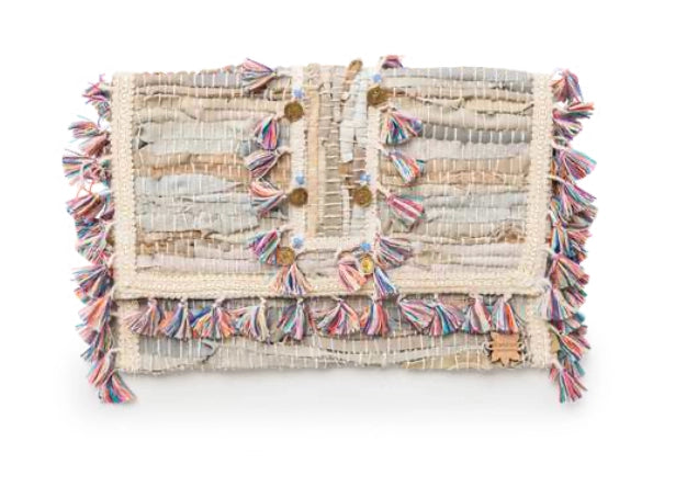 Small Woven Leather Chain Wallet Bag