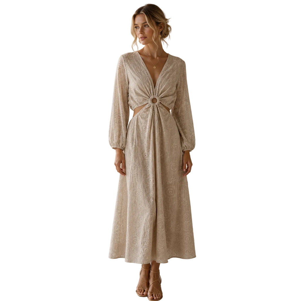 Amara Eyelet Cutout Maxi Dress