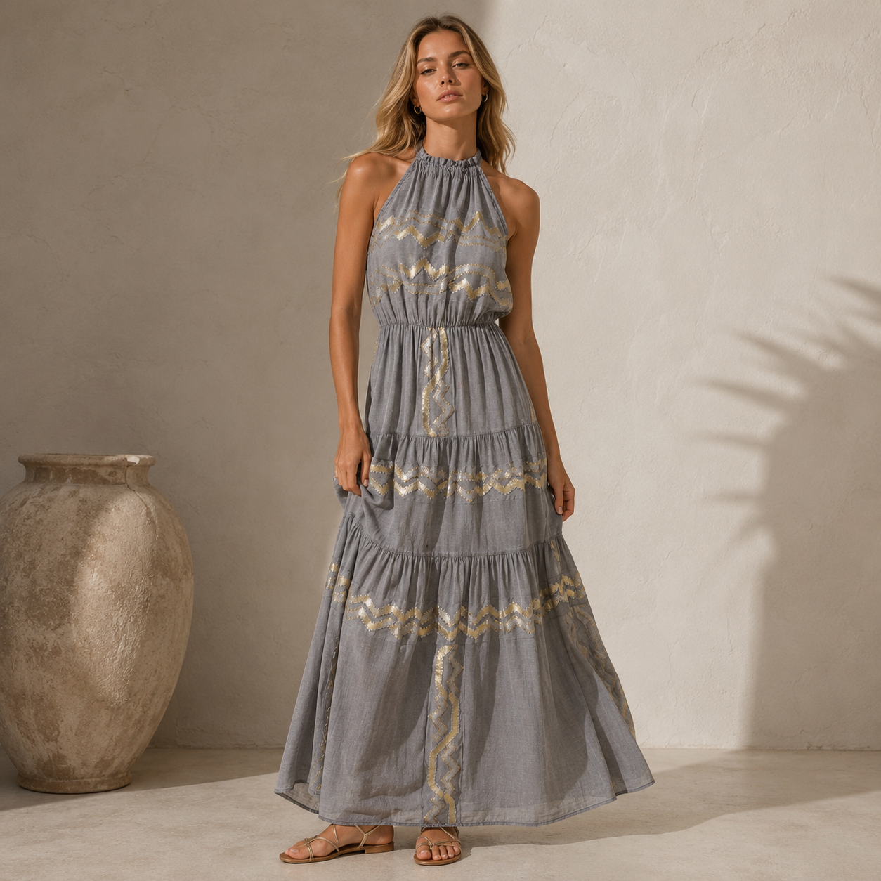 Elena Halter Maxi Dress