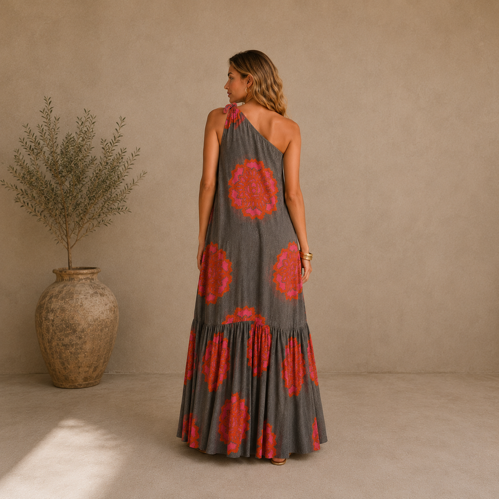 Elysia One-Shoulder Maxi Dress
