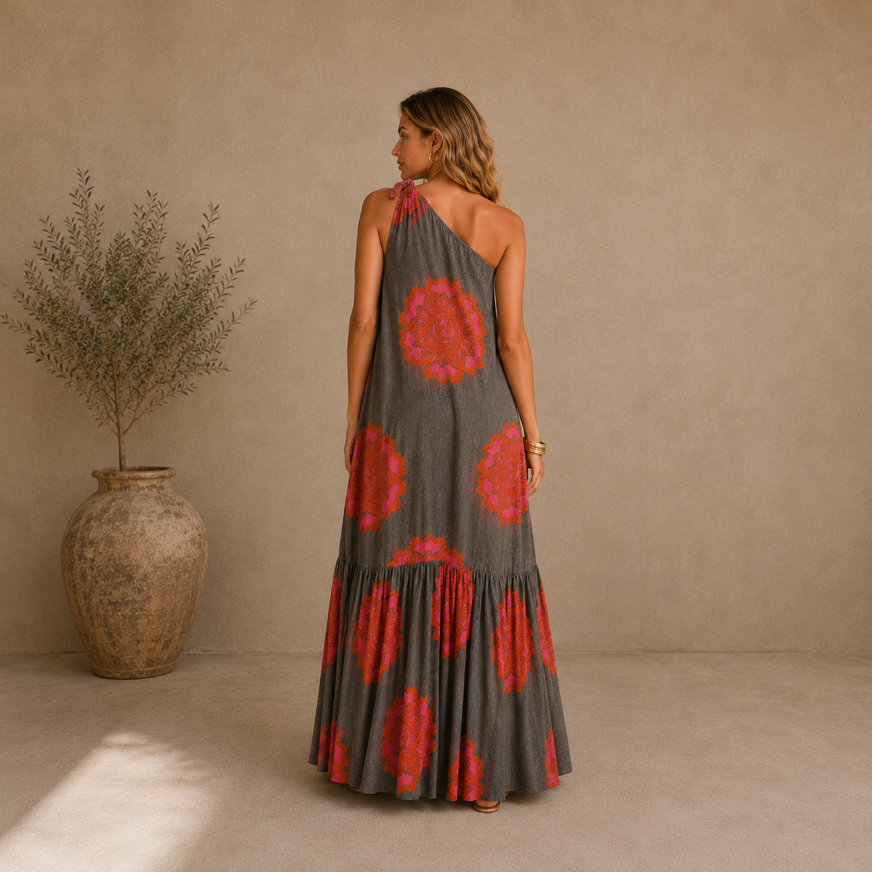 Elysia One-Shoulder Maxi Dress
